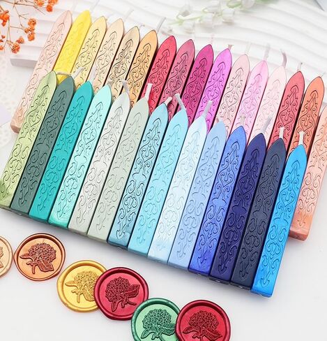 12Pcs Wax Sealing Sticks with Wicks, Assorted Colors Wax Seal Sticks Great for Vintage Mixed Color Waxsealsticks Letter Sealwax Stamp Wedding Invitations, Decoration (12-1) in Saudi Arabia