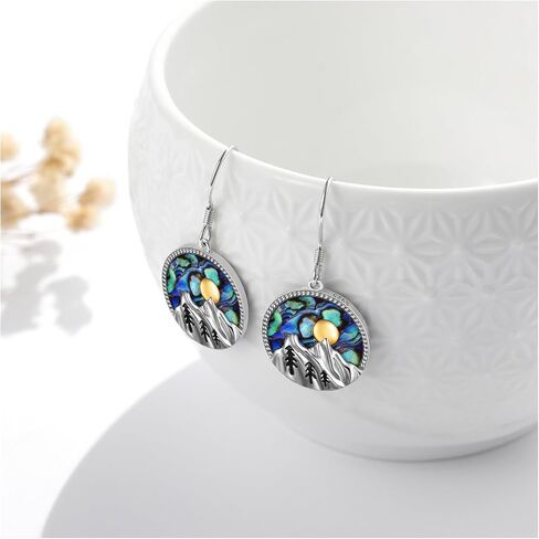 YFN Mountain Earrings Sterling Silver Mountain Dangle Drop Earrings Mountain Jewelry for Women Girls in Saudi Arabia