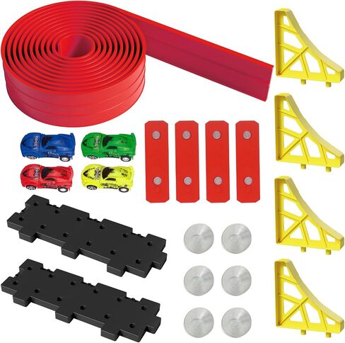 20ft Build Anywhere Portable Race Track with Suction Cups - Flexible Roll-Up Design Fits 1/64 Scale Cars, Portable Toy Gift for Kids 4+ Year Old in Saudi Arabia