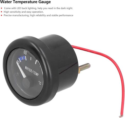 Marine TEM 40 120℃, LED Back Temp Meter with Alarm r, m Oat Yacht Auto Motor Home Truck, 12V ABS Copper NPT3/8 in Saudi Arabia