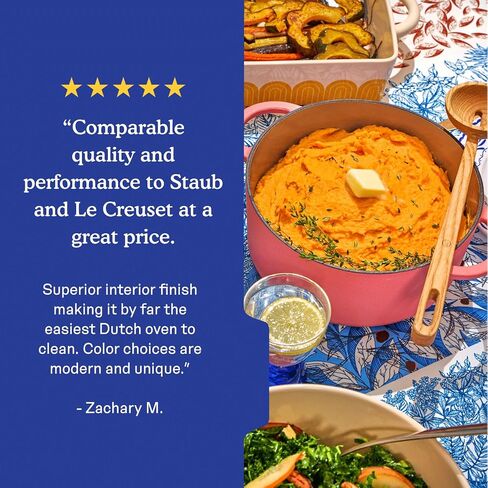 Great Jones Dutch Baby Dutch Oven with Lid (Taffy, 3.5-Quart) | Enameled Cast Iron, Round Shape | Safe for Stovetops & Ovens up to 500°F | Space-Saving & Dishwasher-Friendly | Small-Batch Cooking in Saudi Arabia