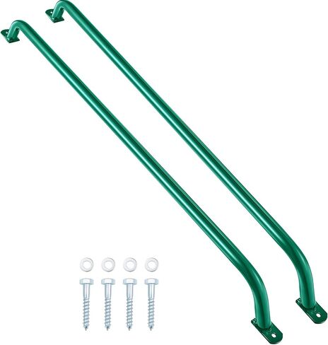 Lounsweer 4 Pack 37 Inch Playhouse Ladder Handle Monkey Bars Green Metal Safety Handles Grab Handle Bars for Kids Playground Accessories for Outdoor Games Backyard Tree House Ladder House (37 Inch) in Kuwait