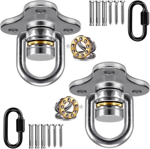 SELEWARE Silent Ball Bearing Swing Hangers, Heavy Duty 360° Rotate Swing Swivel Hook for Wooden Playground Yoga Hammock Chair Rope Punching Bag Porch Tire Web Swing Sets, 1200 Capacity in Kuwait