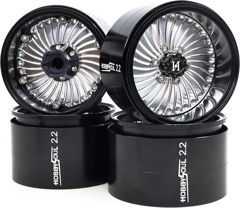 HOBBYSOUL Wide 40mm 2.2 Beadlock Wheels Adjustable Negative Offset Rims for 1/10 RC Crawler SCX10 Capra TRX4 Gen8 Everest gen 7 Pro Upgrades,HS701522 in Saudi Arabia