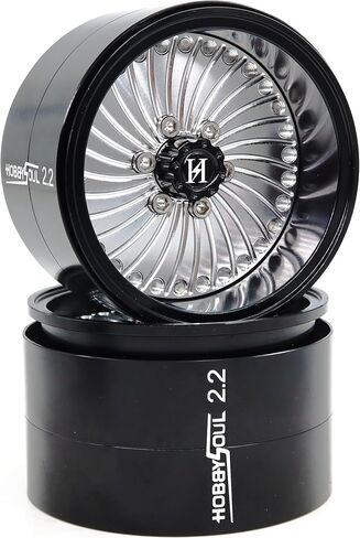 HOBBYSOUL Wide 40mm 2.2 Beadlock Wheels Adjustable Negative Offset Rims for 1/10 RC Crawler SCX10 Capra TRX4 Gen8 Everest gen 7 Pro Upgrades,HS701522 in Saudi Arabia