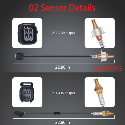 2 قطعة O2 الاستشعار 234-9124 234-4350 ، 02 الاستشعار ، استبدال السيارات الأوكسجين الاستشعار متوافق مع هوندا ل سيفيك 2007-2011 in Saudi Arabia