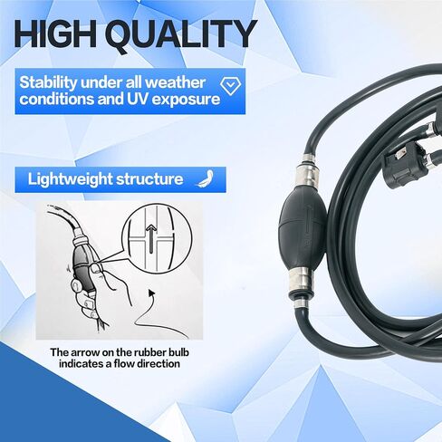 AMYBEST 5/16" 8mm Fuel Line Assembly, 10 FT Marine Outboard Boat Motor RVs Fuel Gas Line Hose Kit with Primer Bulb, Steel Hose Clamps and Connector, Compatible with Yamaha Outboard Motors (5/16" 8mm) in Saudi Arabia