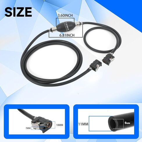 AMYBEST 5/16" 8mm Fuel Line Assembly, 10 FT Marine Outboard Boat Motor RVs Fuel Gas Line Hose Kit with Primer Bulb, Steel Hose Clamps and Connector, Compatible with Yamaha Outboard Motors (5/16" 8mm) in Saudi Arabia