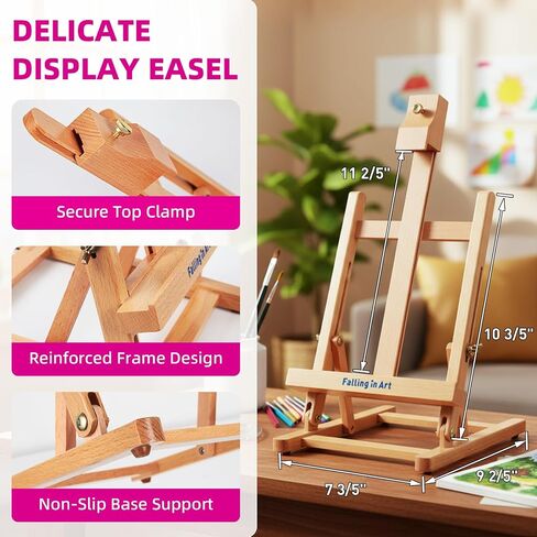 Falling in Art 40 Pcs Acrylic Paint Set for Kids, DIY Wooden Slices Kit with 6 Acrylic Paints, 5 Glow Paints, 10 Paintbrushes, and 12 Wooden Slices, Complete Art Craft Gift for Boys and Girls in Saudi Arabia