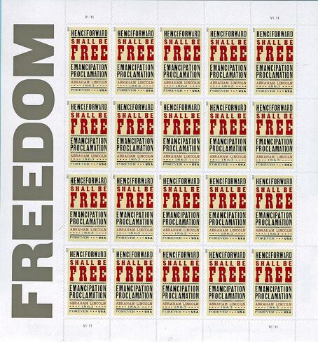Freedom, Emancipation Proclamation (Sheet of 20) First-Class Mail Forever Postage Stamps 2013 Scott #4721 in Saudi Arabia