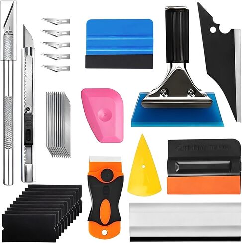 18PCS Car Window Tint Kit, Multi-Function Vehicle Glass Protective Film Installing Tool Set, Automotive Window Film Application Tool, Universal for SUV Automobile Truck in Saudi Arabia