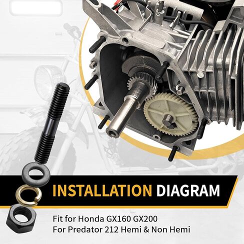 طقم مسامير غطاء جانبي عالي الأداء لـ Predator 212 12.9 سبائك الصلب مع صواميل عالية القوة لهوندا GX160 لكولمان CT200U GX200 لتيلوتسون 196-225 لـ BT200X in Kuwait