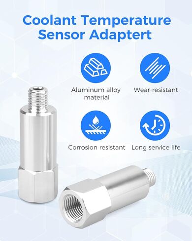2Pcs Coolant Water Temperature Sensor Adapter, M12 1.5 to 3/8 NPT Extended, Fit for LS Engine LSX LS1 LS3 LS2 LM4 LM7 L76 LQ9 LR4 LS6 L92 L99 L33 LH6 in Saudi Arabia