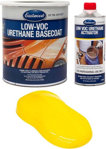 Eastwood 4:1 Electric Yellow 2K Basecoat and Activator Automotive Spray Paint Kit Makes 5 Sprayable Quarts in Saudi Arabia