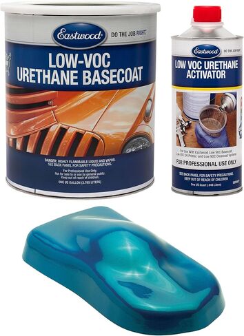 Eastwood 4:1 Caribbean Bay Blue Pearl 2K Basecoat and Activator Automotive Spray Paint Kit Makes 5 Sprayable Quarts in Saudi Arabia