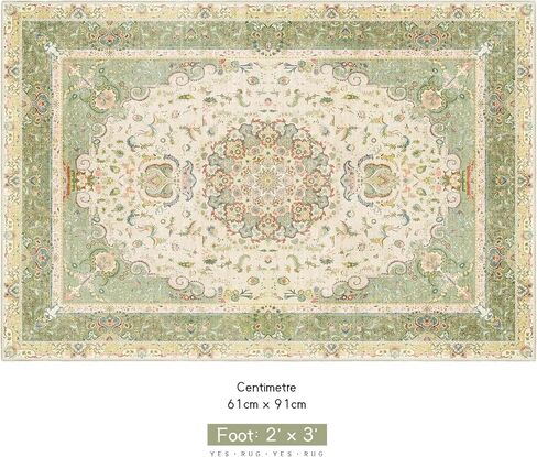 سجاد منطقة 5 × 7، سجادة بوهو قابلة للغسل لغرفة المعيشة وغرفة النوم والمكتب والمطبخ، سجاد كبير عتيق مزين بالزهور الشرقية غير قابل للانزلاق، أسود in Kuwait