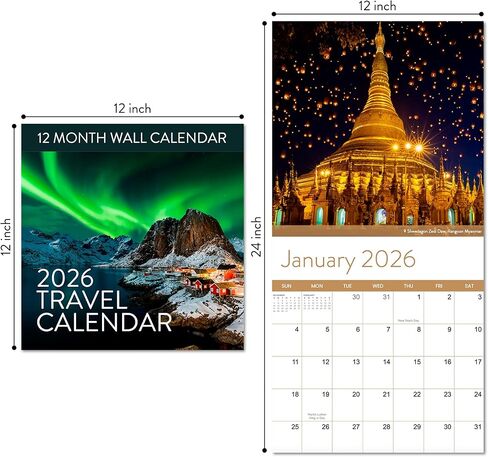 تقويم حائط الشواطئ لعام 2026 | صور الشاطئ الهادئة من جميع أنحاء العالم، وشواطئ المحيط ذات المناظر الخلابة الجميلة وغروب الشمس الرملي، وهدية تخزين التقويم للرجال والنساء in Kuwait