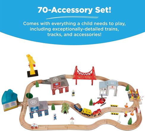 Best Choice Products 35-Piece Train Table, Large Multipurpose Wooden Toy Activity Playset for Children w/Tracks, Accessories, Reversible Table Top in Saudi Arabia