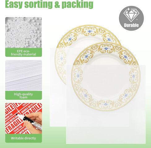 570pcs Packing Supplies for Moving,270 Cushioning Foam Pouches and Sheets, 4 Sizes (16x12", 12x12", 12x7.8", 7.8x7.8") with 300 moving labels，Cushion Foam Pouch for Storage and Shipping Fragile Items in Saudi Arabia