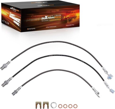 maXpeedingrods Extended Brake Lines for 1971-1991 Chevy C10/K10/C20/K20 Suburban Pickup, for GMC C15/K15/C25/K25 Pickup Suburban, Stainless Steel Front & Rear for 4-6'' Lifted Vehicles in Saudi Arabia