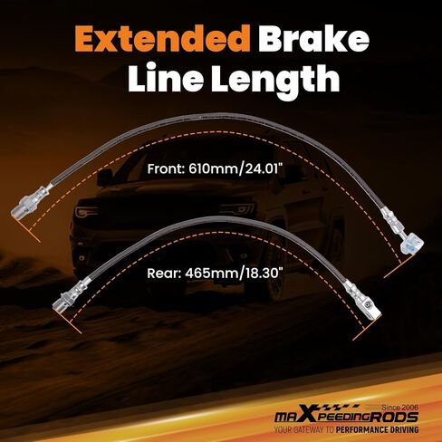 maXpeedingrods Extended Brake Lines for 1971-1991 Chevy C10/K10/C20/K20 Suburban Pickup, for GMC C15/K15/C25/K25 Pickup Suburban, Stainless Steel Front & Rear for 4-6'' Lifted Vehicles in Saudi Arabia