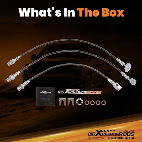 maXpeedingrods Extended Brake Lines for 1971-1991 Chevy C10/K10/C20/K20 Suburban Pickup, for GMC C15/K15/C25/K25 Pickup Suburban, Stainless Steel Front & Rear for 4-6'' Lifted Vehicles in Saudi Arabia