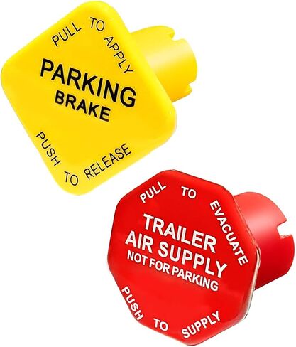 2 Pcs Parking Brake & Trailer Air Supply 298818N Yellow Semi Truck Parking Brake Knobs 298817N Red Tractor Trailer Air Brake Knob 298818 298817 for Peterbilt Kenworth Volvo Western Star Semi Truck in Saudi Arabia