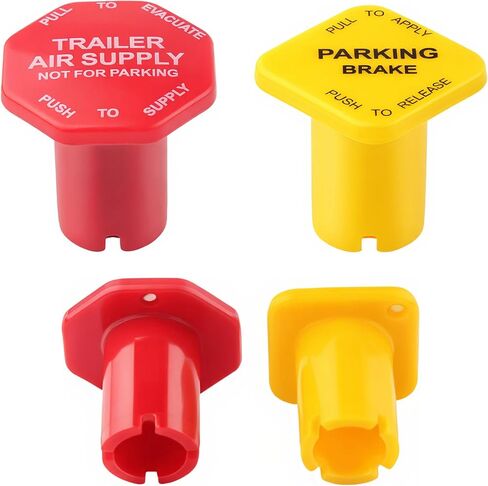 2 Pcs Parking Brake & Trailer Air Supply 298818N Yellow Semi Truck Parking Brake Knobs 298817N Red Tractor Trailer Air Brake Knob 298818 298817 for Peterbilt Kenworth Volvo Western Star Semi Truck in Saudi Arabia