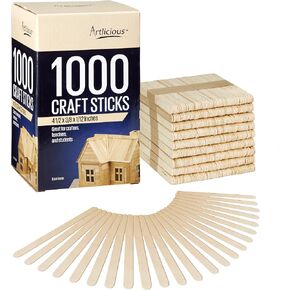 Popsicle Sticks for Crafts 200 Pcs 4.5 inch Wax Sticks Tongue Depressors Wood Sticks Craft Sticks Popsicle Sticks for Food Ice Cream Sticks Cakesicle Sticks in Kuwait