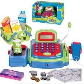 KidPlay Toys Pretend Cash Register with Play Money and Groceries in Saudi Arabia