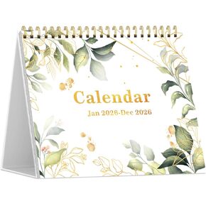 2026 Desk Calendar, Small Desktop Calendar Flip, Jan 2026 to Dec 2026, Standing Table Calendar with Stickers for Home School Work Office, (8" x 6") in Kuwait