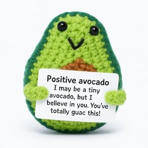 Positive Avocado Emotional Support Crochet Plush, Mini Knitted AVO with Message, Handmade for Women Men, Coworker, Friend, Teen, Student, Fall Thanksgiving Decor in Kuwait