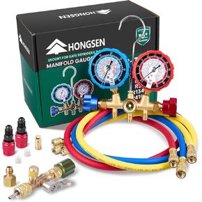Hongsen HVAC Manifold Gauge Set with Valve Core Removal Tool in Saudi Arabia