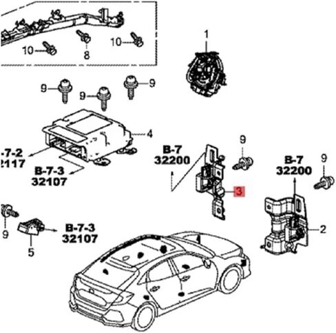 car Left/Right Crash Assembly 2016-2021 77930-TBA-B11 77930TEAB110A44 77930-TBA-B21 77930TEAB210A44 Impact(Left) in Saudi Arabia