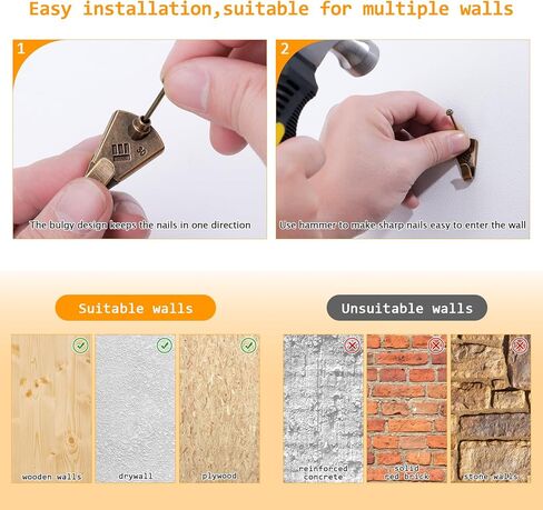 KURUI 303Pcs Picture Hanging Kit, Picture Hangers Assorted Kit With Heavy Duty Wall Hooks, Sawtooth, Picture Wire, D Rings, Hardware Nails, Eye Hooks and Picture Hanging Tool for Frame Canvas Mounting in Kuwait