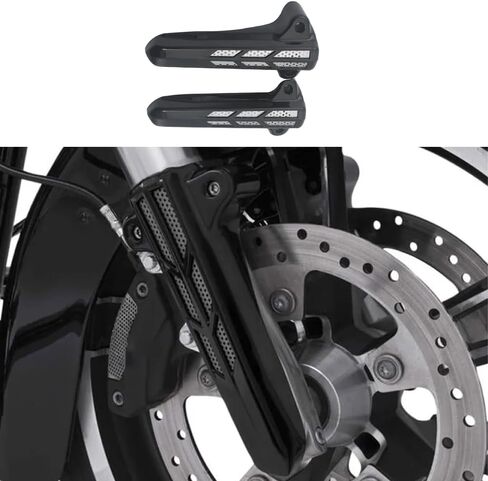 Riloer Front Lower Fork Leg Cover, Lower Fork Leg Covers Without LED Light, Compatible with Harley Electra Road Street Glide Road King 2014-2017 - Black in Saudi Arabia