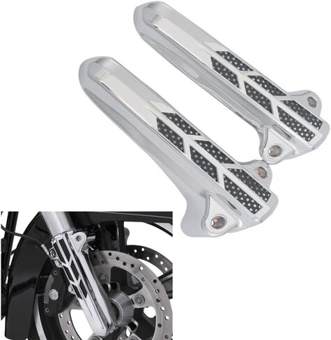 Riloer Front Lower Fork Leg Cover, Lower Fork Leg Covers Without LED Light, Compatible with Harley Electra Road Street Glide Road King 2014-2017 - Black in Saudi Arabia
