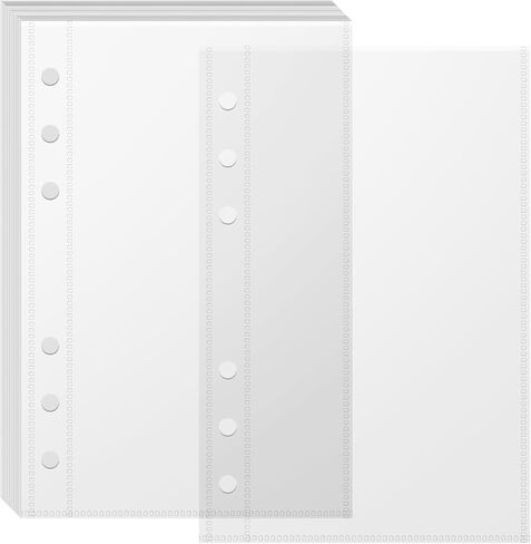 20 Sheets Clear Sticker Book Sleeves Pocket, Sticker Organizer Album Inserts for 6 Ring A6 Binder, for Organize Binder Stickers, Photos, Tickets, Cards, Cash, 1 Pocket in Saudi Arabia