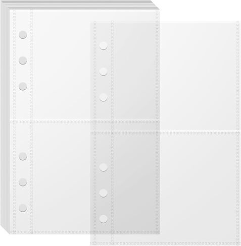 20 Sheets Clear Sticker Book Sleeves Pocket, Sticker Organizer Album Inserts for 6 Ring A6 Binder, for Organize Binder Stickers, Photos, Tickets, Cards, Cash, 1 Pocket in Saudi Arabia
