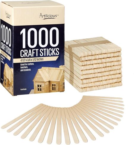 Popsicle Sticks for Crafts 200 Pcs 4.5 inch Wax Sticks Tongue Depressors Wood Sticks Craft Sticks Popsicle Sticks for Food Ice Cream Sticks Cakesicle Sticks in Kuwait