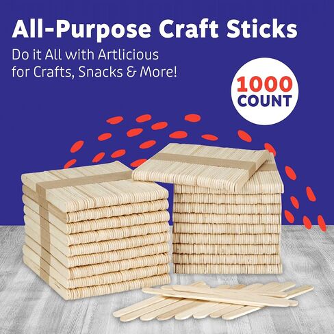 Popsicle Sticks for Crafts 200 Pcs 4.5 inch Wax Sticks Tongue Depressors Wood Sticks Craft Sticks Popsicle Sticks for Food Ice Cream Sticks Cakesicle Sticks in Kuwait