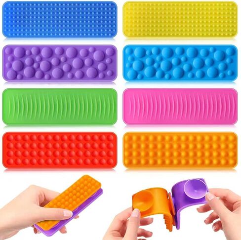 Sensory Fidget Toys Kids Adults, 8 Pack Textured Suction Toys for Autism Kids Calming,Sensory Stickers for Anxiety Relief,Fidget Strips for Classroom Office- Travel Toys Road Trip Essential (8 Packs) in Saudi Arabia