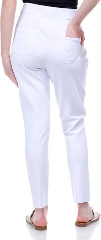 SLIM-SATION Women's Misses Wide Elastic Pull on Solid Cool Hand Ponte Ankle Leggings Faux Front Pockets in Saudi Arabia