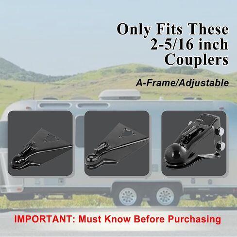 Trailer Lock, Heavy Duty Trailer Ball Lock Fits 2 5/16-Inch Couplers, Anti-Theft, Anti-Smashing, Secures Safety Chains, Solid Steel Towing Hitch Accessories for RV, Cargo, Boat (with Handle) in Saudi Arabia