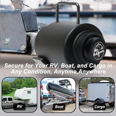 Trailer Lock, Heavy Duty Trailer Ball Lock Fits 2 5/16-Inch Couplers, Anti-Theft, Anti-Smashing, Secures Safety Chains, Solid Steel Towing Hitch Accessories for RV, Cargo, Boat (with Handle) in Saudi Arabia