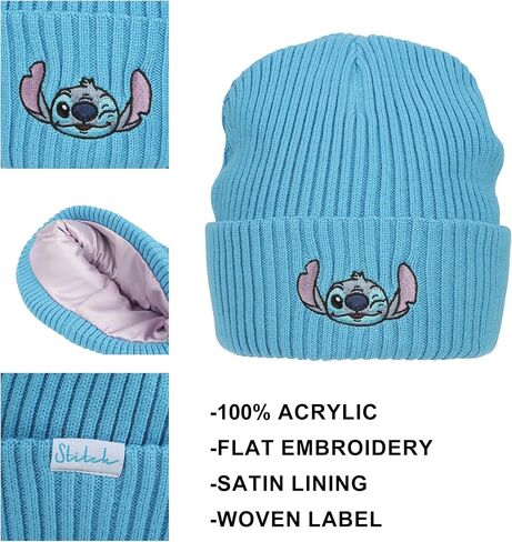 Hello Kitty Ribbed Knit, Embroidered Character On White Cuff Beanie in Saudi Arabia