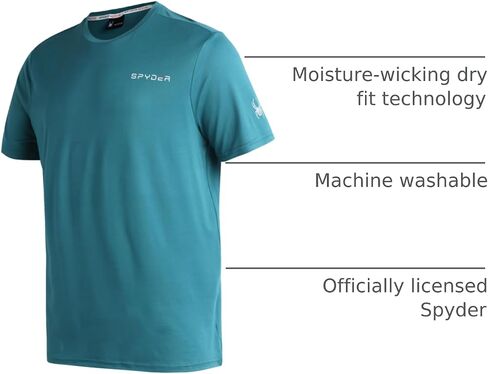 Spyder Men's Active Shirt - Fitted Short Sleeve Crewneck Performance Training Shirt - Dry Fit Workout Shirt for Men (S-XL) in Saudi Arabia