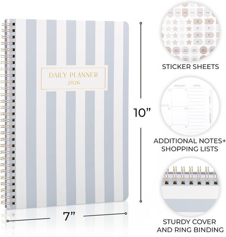 Beautiful 2026 Daily Planner - 7" x 10" Planner for Women or Men with Weekly & Monthly Spreads for Easy Planning - Beautiful Calendar Book to Organize Tasks and Boost Productivity in Saudi Arabia