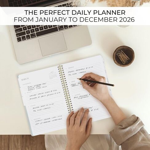Beautiful 2026 Daily Planner - 7" x 10" Planner for Women or Men with Weekly & Monthly Spreads for Easy Planning - Beautiful Calendar Book to Organize Tasks and Boost Productivity in Saudi Arabia