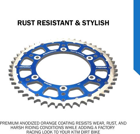 Moto-Master 51 Tooth Rear Sprocket Compatible with Yamaha WR250F 2001-2024, CNC Machined Fusion Stealth Sprockets, Durable Lightweight Chain Sprocket for Off-Road and Motocross Performance (Blue) in Saudi Arabia